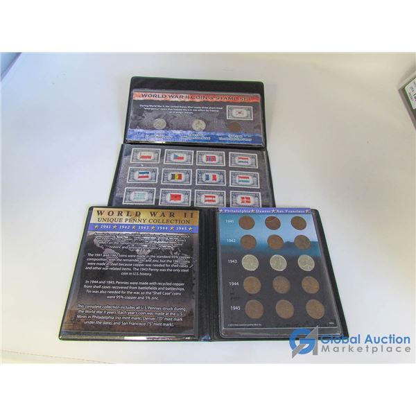 WWII Coin & Stamp Set WWII Unique Penny Collection