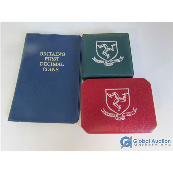 Britain's First Decimal Coins & (2) Pobjoy Mint Tercentenary Crowns Issued by the Isle of Man