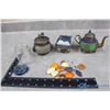 Image 1 : Ornate Small Teapot, Dishes & Rocks