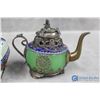 Image 2 : Ornate Small Teapot, Dishes & Rocks
