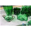 Image 3 : Green Glass Dishware - Glasses, Vases, Candy Dishes