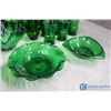 Image 5 : Green Glass Dishware - Glasses, Vases, Candy Dishes