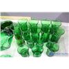 Image 9 : Green Glass Dishware - Glasses, Vases, Candy Dishes