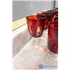 Image 5 : Red Glass Dishware - Dessert Dishes & Cups