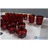 Image 6 : Red Glass Dishware - Dessert Dishes & Cups