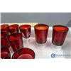 Image 7 : Red Glass Dishware - Dessert Dishes & Cups