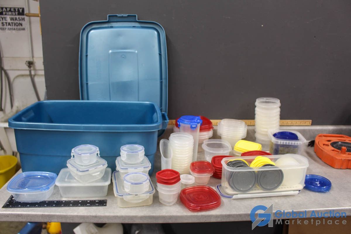 Assortment of Plastic Storage Containers