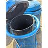 Image 2 : **Large Blue Metal Outdoor Garbage Can w/Plastic Liner