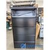 Image 2 : **5-Drawer Lateral Filing Cabinet - Black, No Key