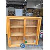 Image 1 : **Wooden Upper Display Cabinet w/Sliding Glass Doors