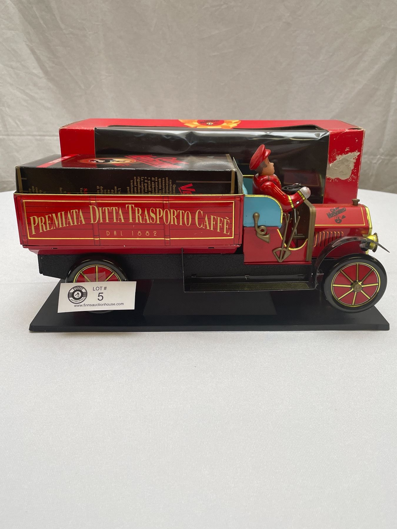 Tin Truck With Original Box Premiata Ditta Transporto Caffe Great Detail