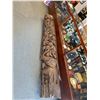 Image 1 : Beautiful 9'6" Tall Vintage Handcarved Elephants on Teak Pole. Very Heavy Local Pick Up Only