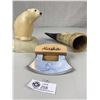 Image 2 : Nice Decorative Lot Polar Bear Sculpture, Horn and Alaska Knife