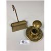 Image 2 : Lovely Victorian/Edwardian Brass Inkwell and a Vintage Brass Hanging Shovel