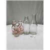 Image 1 : Lot of Old Milk Bottles with Painted Dairy Labels