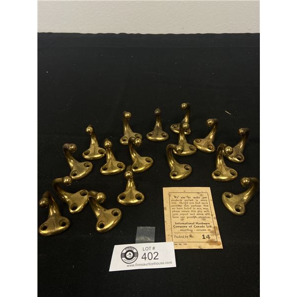 17 Vintage Brass Coathooks