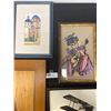 Image 2 : Lot of 3 Framed Pictures anda wooden Framed handcrving
