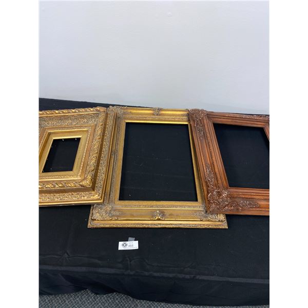 3 Very Nice with Great Detail Old Picture Frames. Largest is 23 x 19 