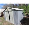Image 2 : Metal Yard Shed 8'x10' w/ Plastic Floor Cover From Estate Please contact For Viewing 204-232-4107- L