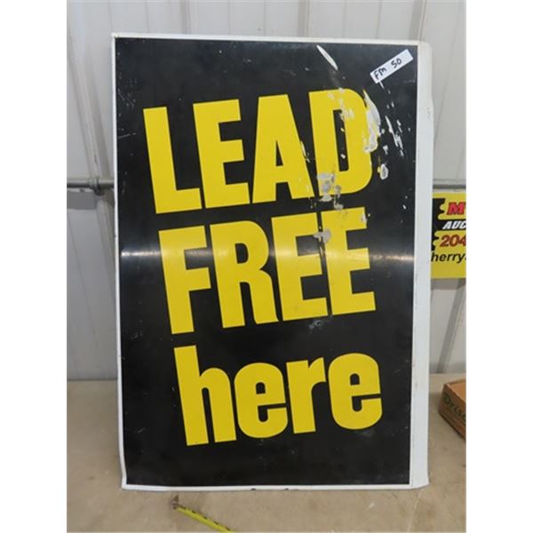 Led Fee Sign 2 Sided Metal Lead Free Sign 24 '' x 36''