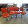 Image 1 : 4 Vintage A & W  Orange Cafe Swivel w Back Rests