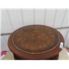 Image 3 : Duncan Phyfe Stand w/ Lazy Suzan Style Rotating Top and Leather Inlay