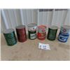 Image 1 : 6 Oil Quart Cans w Product - Gulf, ESSO, & Castrol