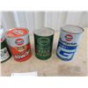 Image 2 : 6 Oil Quart Cans w Product - Gulf, ESSO, & Castrol