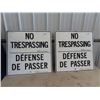 Image 1 : 2 No Tresspasing Signs, Minister of Transport (Metal) 30" X 30"