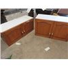 Image 2 : 4 Oak Upper Cupboards 1) 30"H 24"W 12"D 2) 18"H 33"W 12"D & 1) 14.5" 33"W 12" D