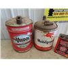 Image 2 : 4 Oil Cans - Veedol, Mobil, Shell, & Marvel