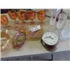 Image 2 : Carnival Berry Bowl, Carnival Pitcher, Trays, Glasses & Retro Clock- Chip on Top