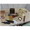 Image 1 : Desk Rotary Telephone, Stamp TIns Old, Brass Ornament, Panther Ornaments & More