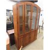 Image 5 : Oak DIning Room Suite, China Cabinet 80"H 54"W 15" D & Table 42" X 66" - 6 Chairs