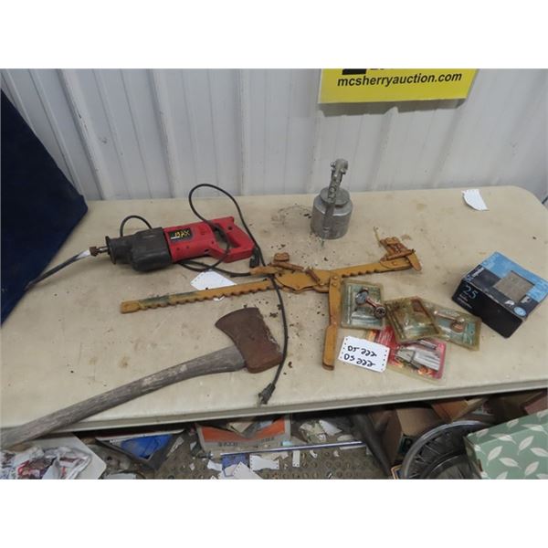 (DS) Wire Stretcher, Axe, Power Reciprotating Saw Hardware Plus More!