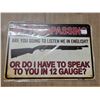 Image 1 : Tin sign - no trespassing 12 gauge