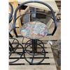 Image 2 : 2 bar height swivel stools with cushioned seats and back rests, metal - solid