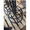 Image 4 : 2 bar height swivel stools with cushioned seats and back rests, metal - solid