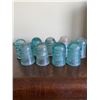 Image 1 : 9 Glass insulators, blue & white