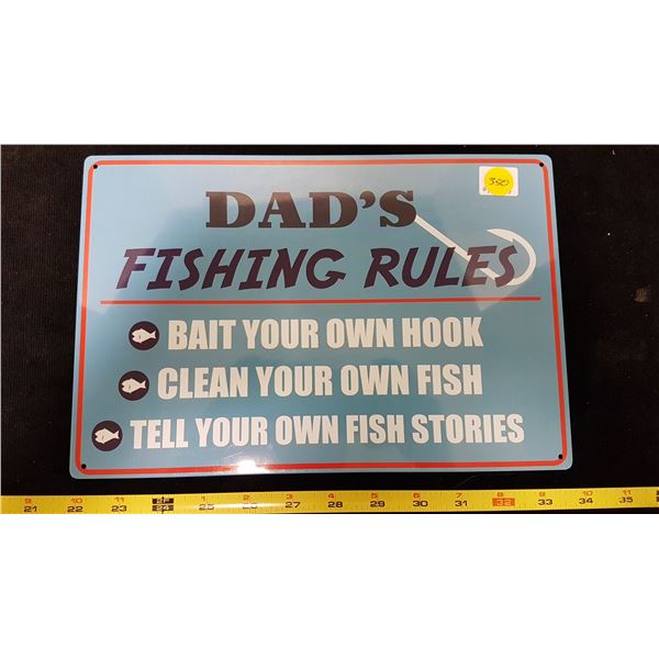 Dad's Fishing Rules Sign