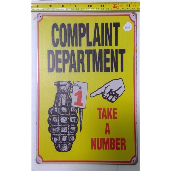 Reproduction Tin Sign 12"x9"