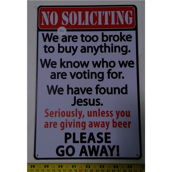 Reproduction Tin Sign 12"x9"