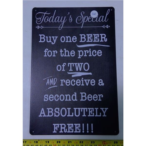 Reproduction Tin Sign 12"x9"