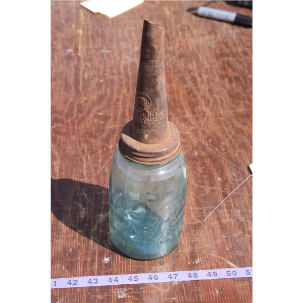 Imperial Oil Spout on Mason Jar