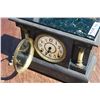 Image 2 : Vintage Mantle Clock w/ Key+Pendulum