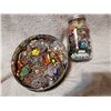 Image 1 : Jar and Tin Full of Jewelry, Repair, Some Good, As Is