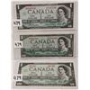 Image 1 : 3 Different $1 Bills, 2×1967, 1×1954