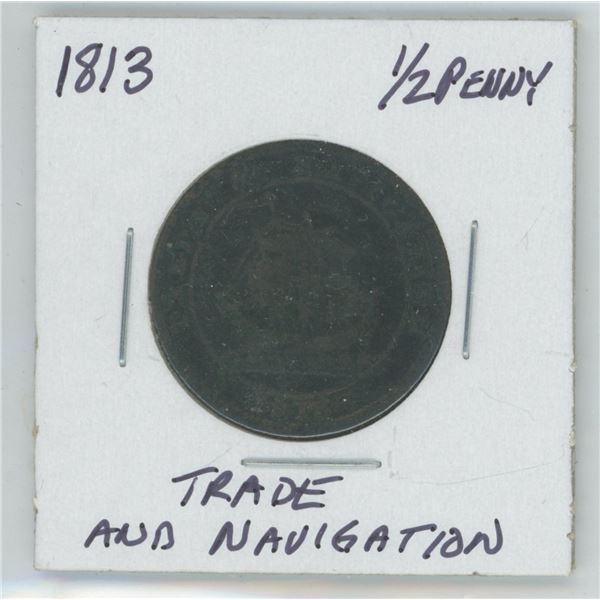 1813 Trade and Navigation ½ Penny