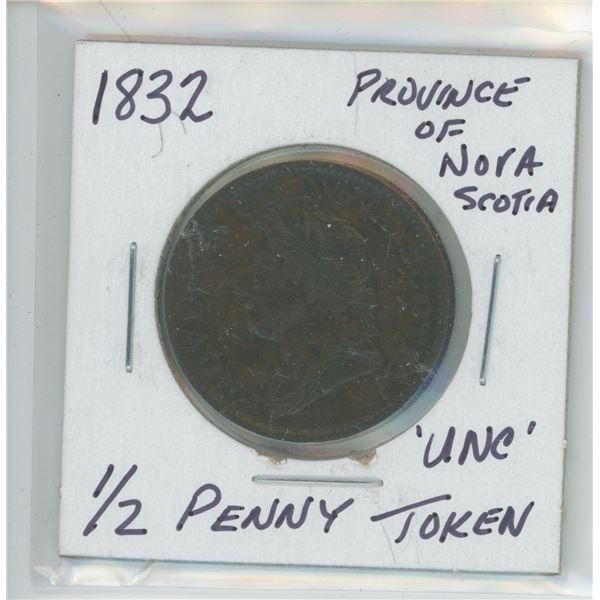 1832 Province of Nova Scotia ½ Penny