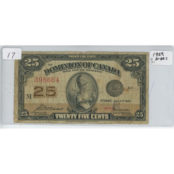 1923 Shinplaster 25 Cent Note